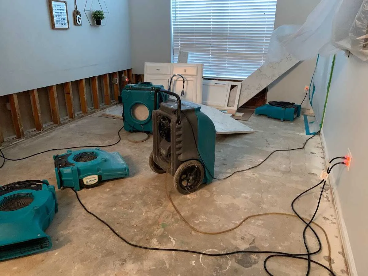 Dehumidifier in flood-cut room for Water Extraction & Removal in North Andover